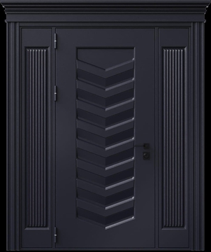 Входная термодверь с металлофиленкой, вставками по бокам, карнизом и порошковым напылением RAL 7016 (тип №3) Входная термодверь с металлофиленкой, вставками по бокам, карнизом и порошковым напылением RAL 7016 (тип №3)