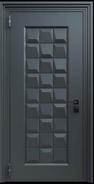 Входная термодверь с металлофиленкой и порошковым напылением RAL 7021 (тип №9) Входная термодверь с металлофиленкой и порошковым напылением RAL 7021 (тип №9)